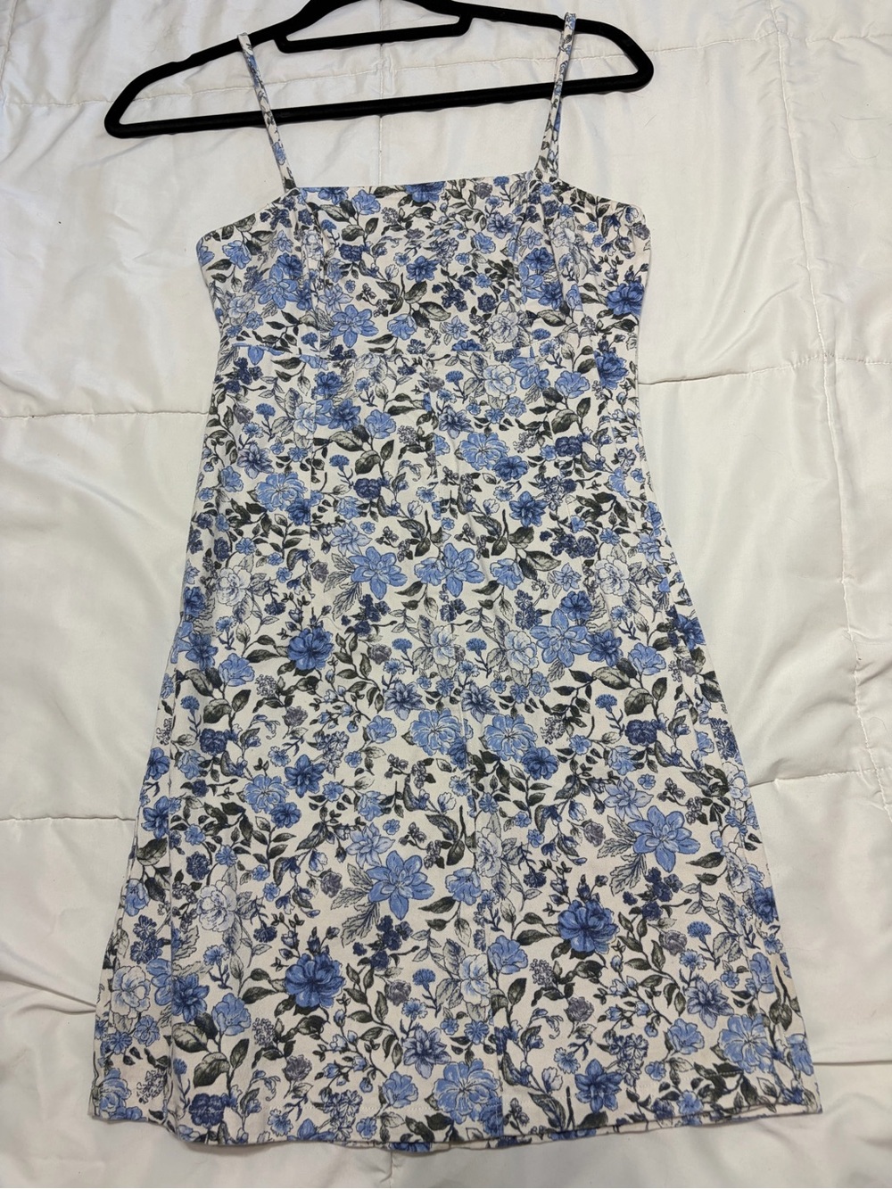 wild fable White Mini Dress with Blue Floral Print